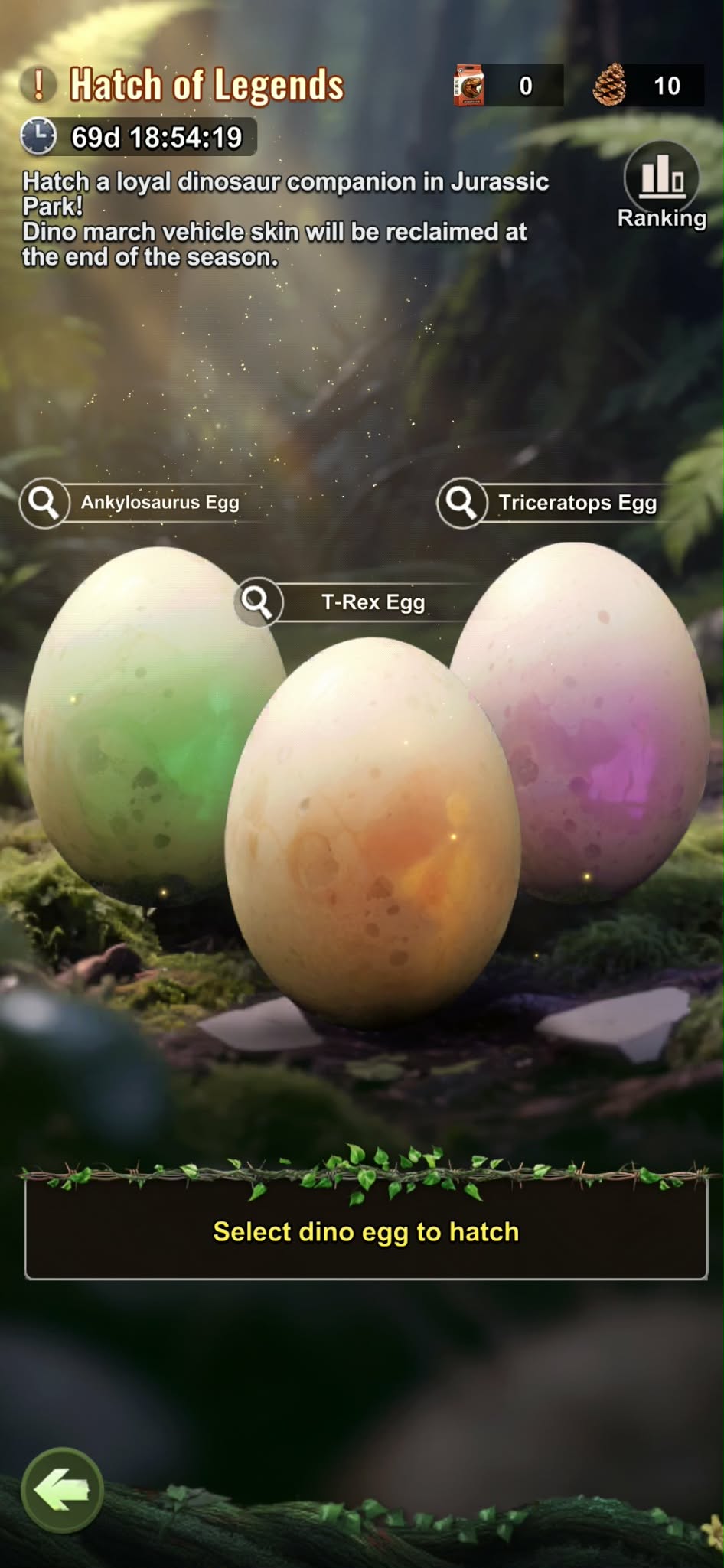 All available dinosaur eggs